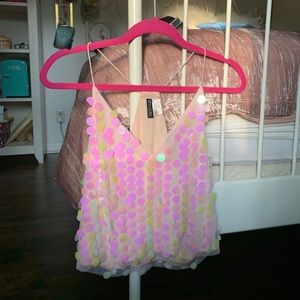 Y2K pink sequin tank!